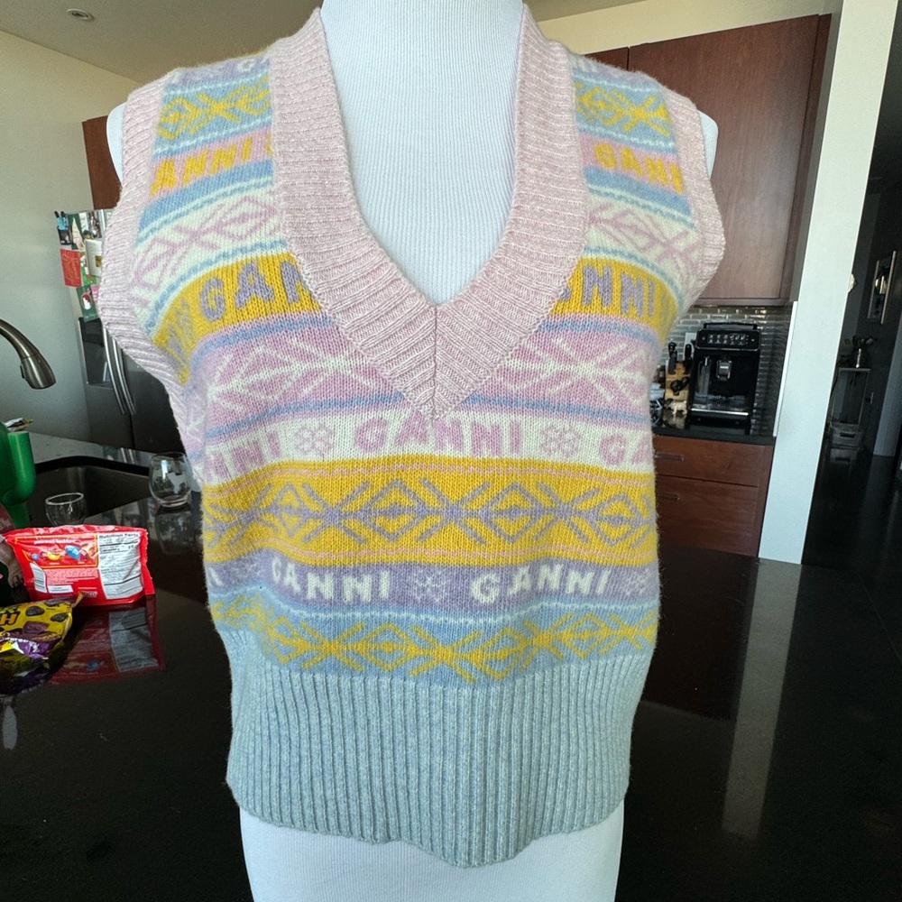 Ganni Multicolor Knit Vest